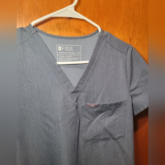 Figs Catarina Scrub Top XS Heather Denim - Picture 8 of 8